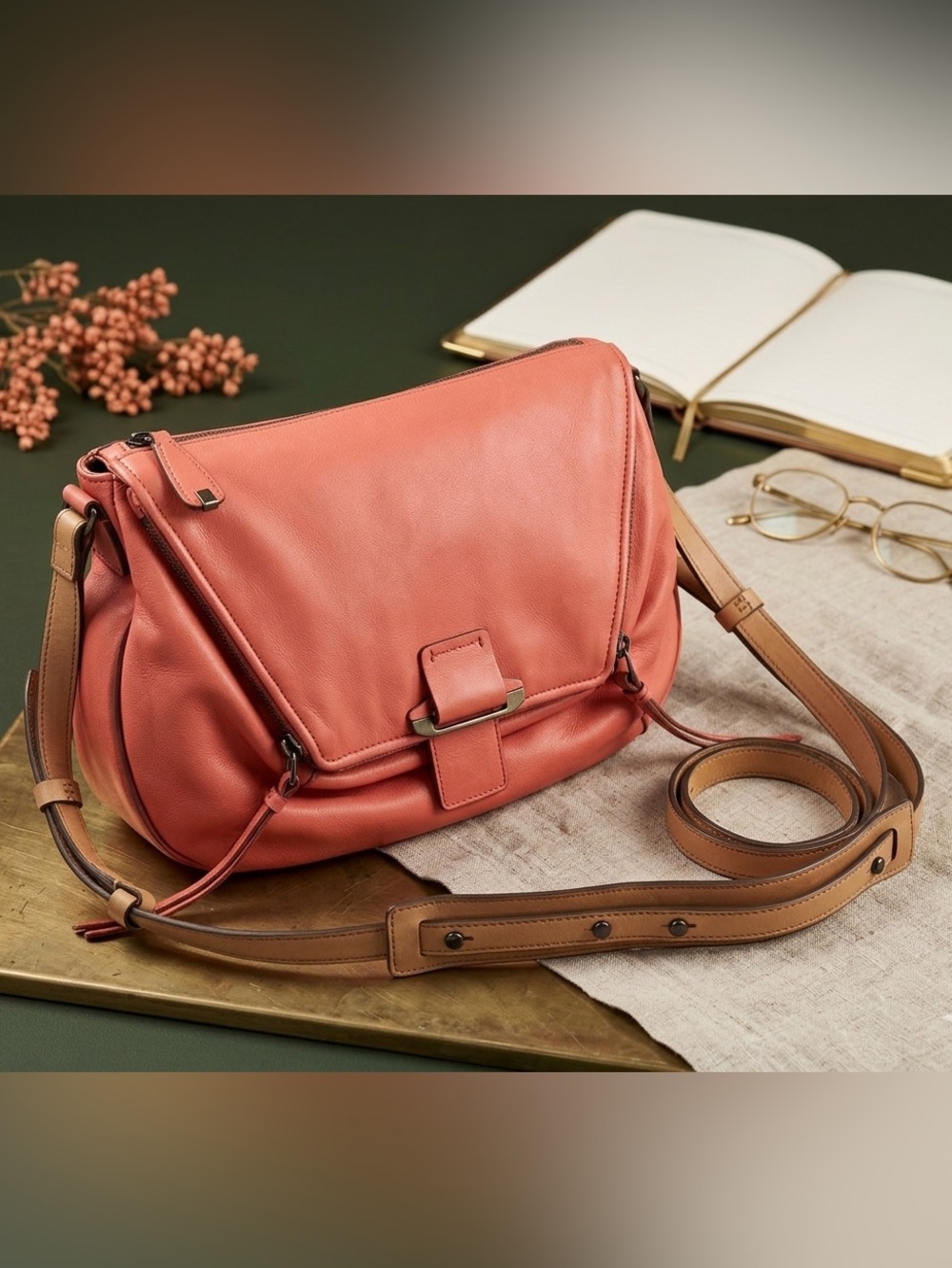 KOOBA/🌹Leroy Rose Leather Crossbody Bag